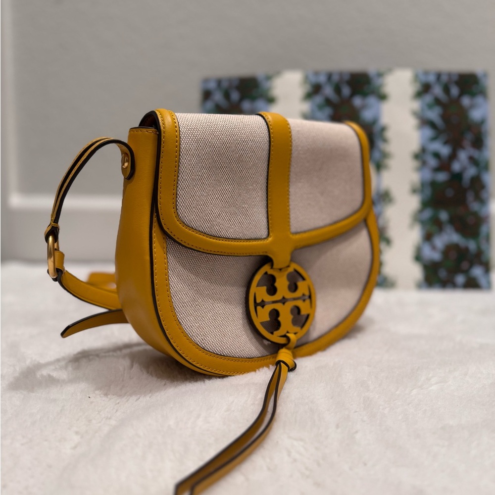Tory Burch Miller Canvas Quadrant Saddle Bag - Picture 3 of 4